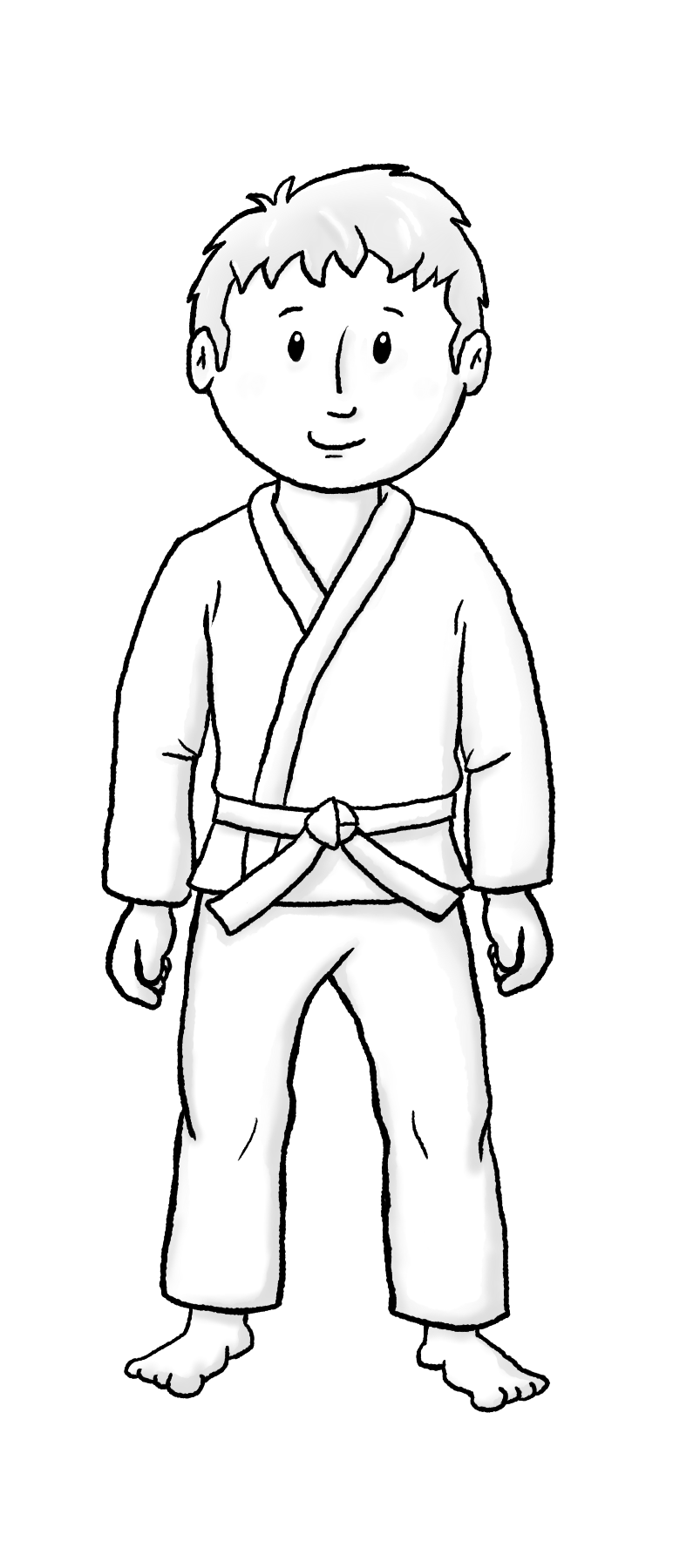 judo jongen schaduw